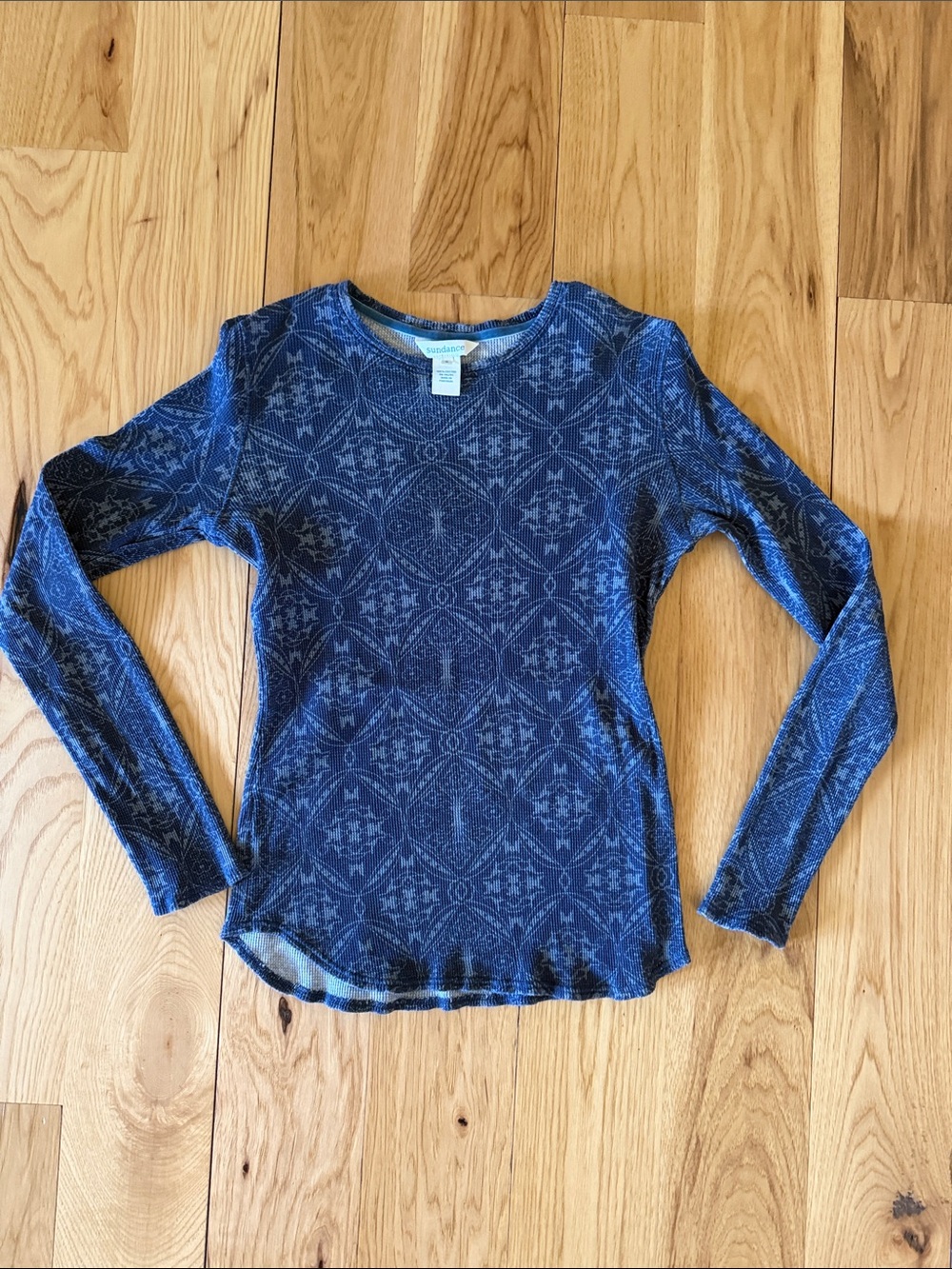 Sundance Blue Patterned Long Sleeve Top